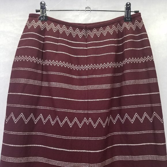 KASPER Skirt Suit Women Sz 4 Short Sleeve Jacket Burgundy Maxi Skirt Linen Lined - Picture 16 of 16